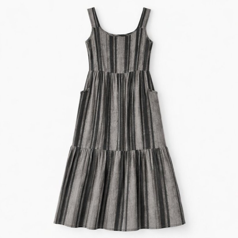 Picture of 012829D-sleeveless, ankle-length dress with poket