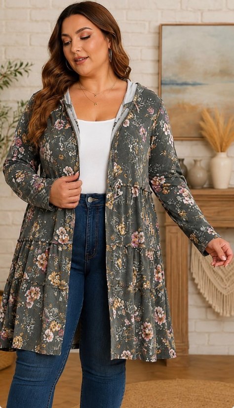 Picture of Perfectly tiered floral hoodie -X203006C