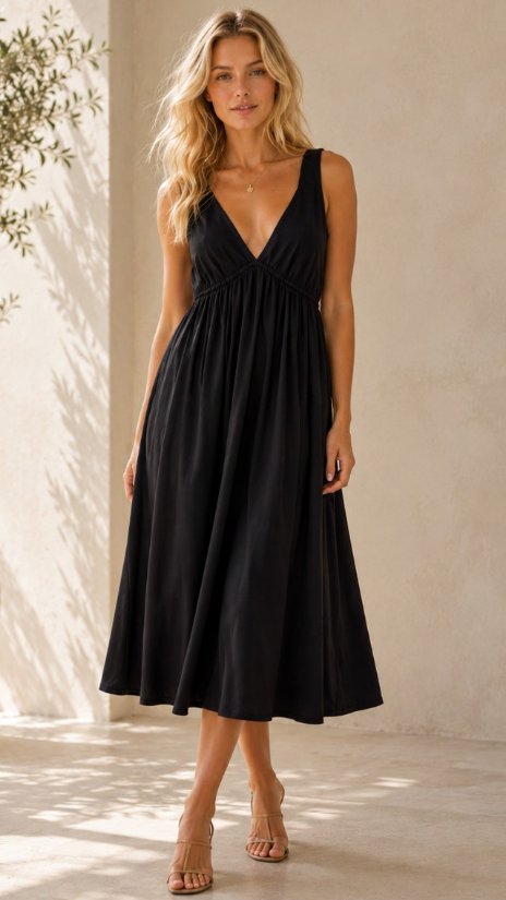 Picture of SILVER7024D-Effortlessly elegant, midi dress