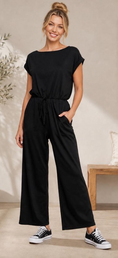 Picture of 24012JS- Round Neck Short Sleeve Jumpsuit