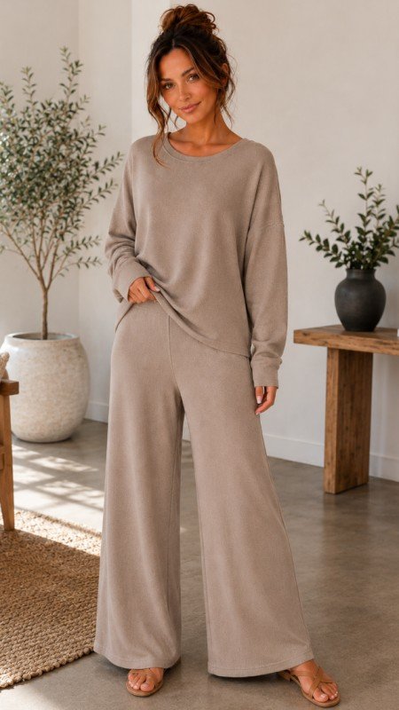 Picture of SET-19310206-Brushed Chic  loungewear set, relaxed-fit