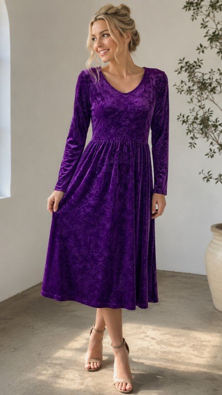 Picture of 1004D VELVET MIDI DRESS