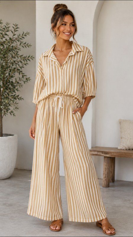 Picture of SET-61824 STRIPED TWO PIECE SET