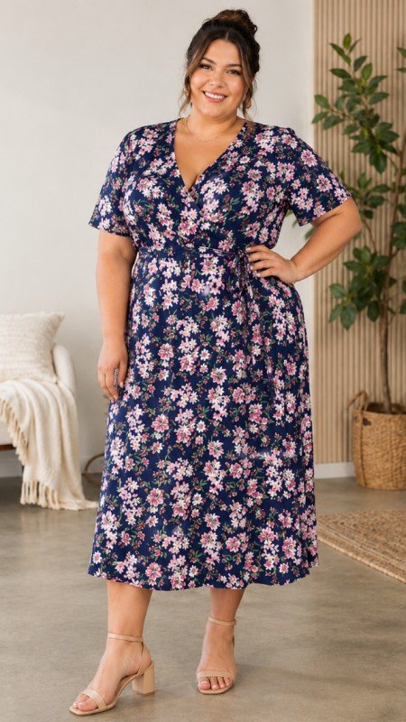 Picture of X060326D-WRAP CURVY DRESS