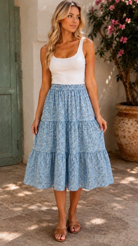Picture of 20260606 FLORAL MIDI SKIRT