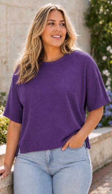 Picture of 062426T-CURVY- Soft, 2X2 Rib knit fabric. Side open.