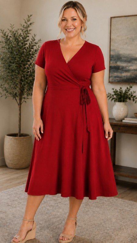 Picture of 19881026D-CURVY-Elegance wrap dress