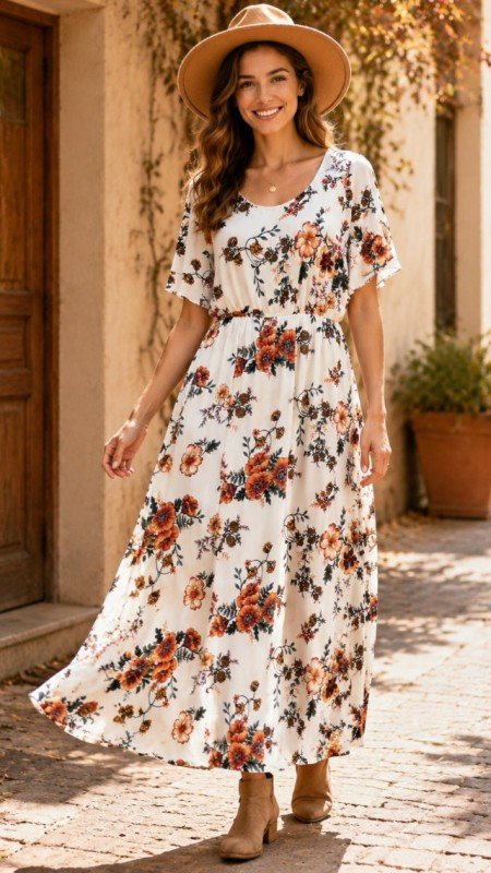 Picture of SILVER7008D-Maxi Floral Dress