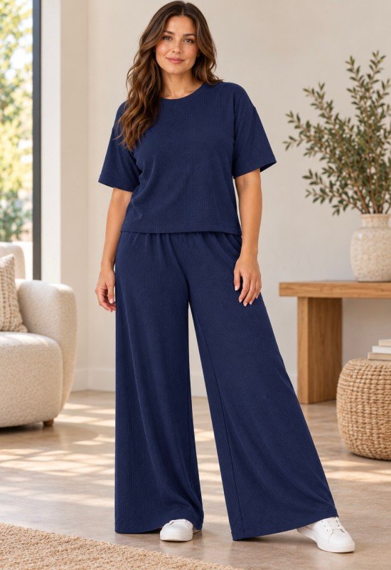 Picture of 0624267-SET - 2X1 Rib Classic short-sleeve & Long pants set